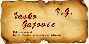 Vasko Gajović vizit kartica